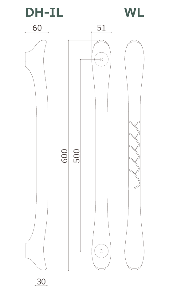 木製ドアハンドル DH-IL