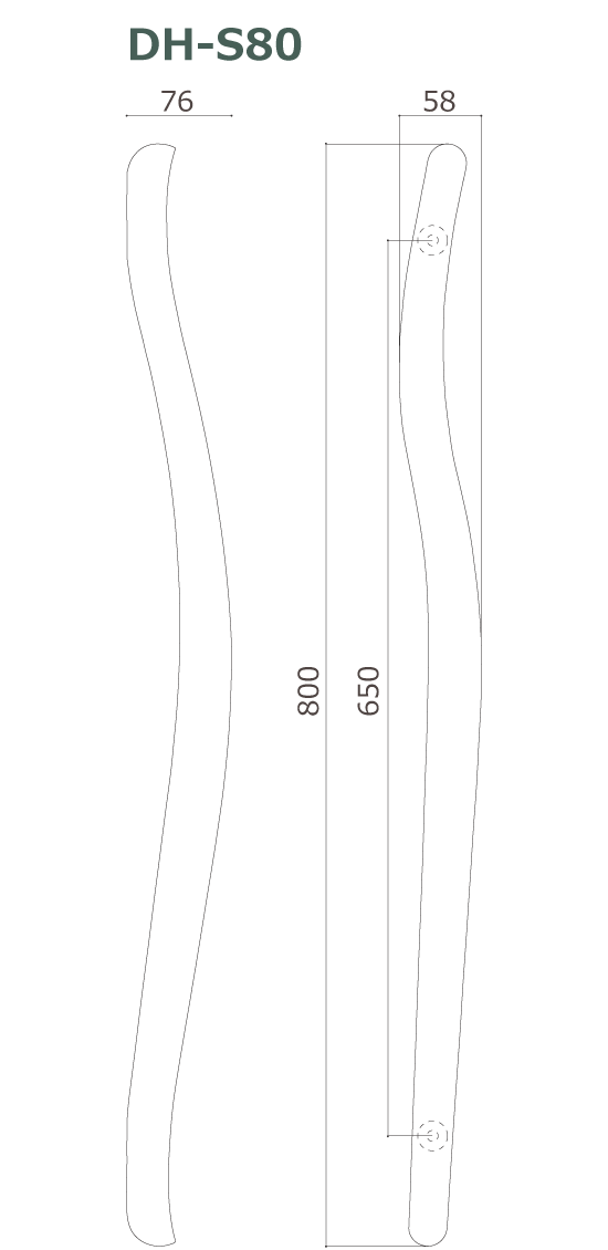 木製ドアハンドル DH-S80