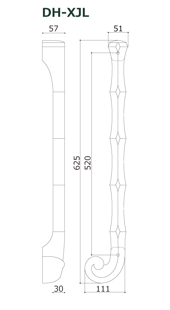 木製ドアハンドル DH-XJL