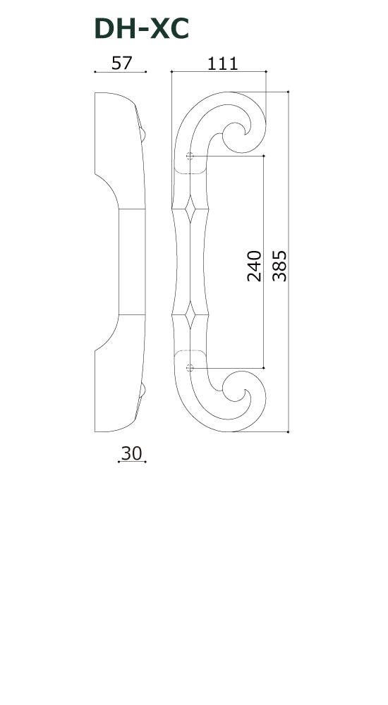 木製ドアハンドル DH-XC