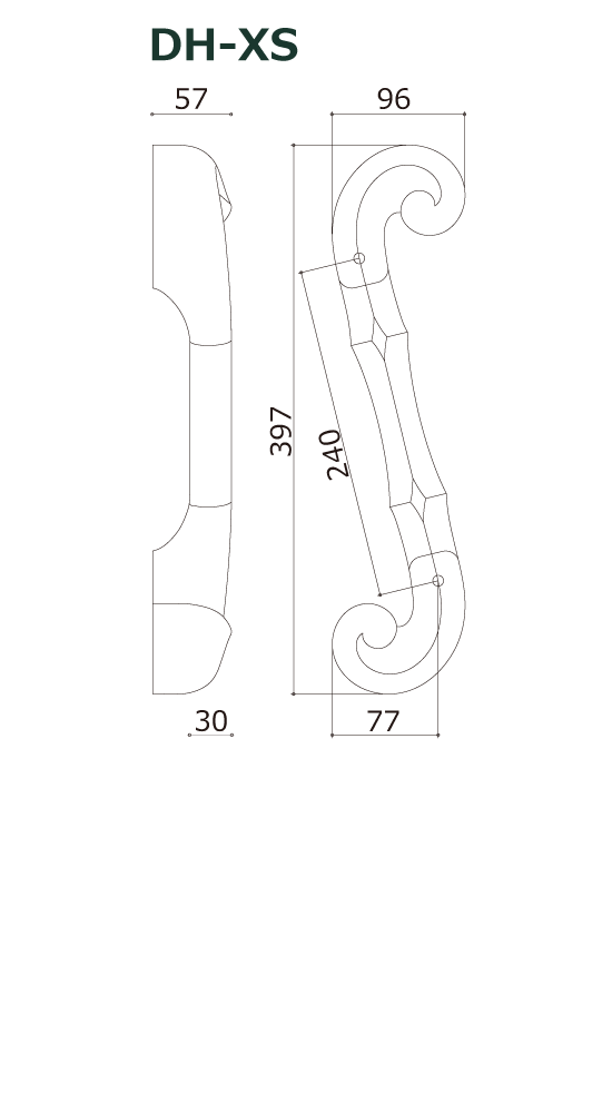 木製ドアハンドル DH-XS
