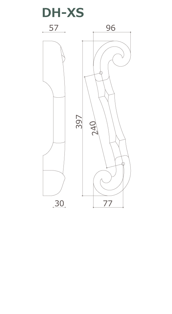 木製ドアハンドル DH-XS