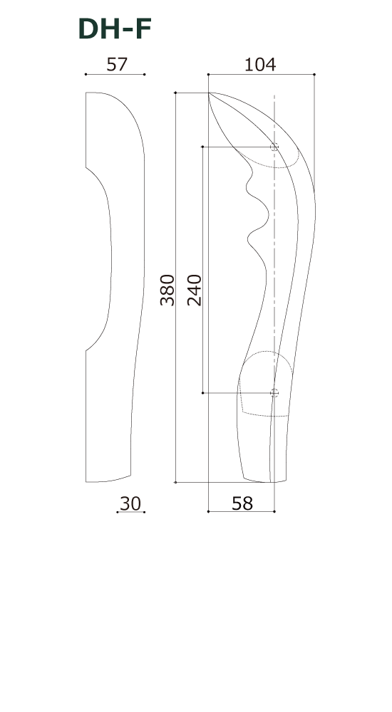 木製ドアハンドル DH-F