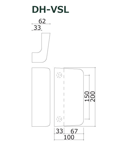 木製ドアハンドル DH-VSL