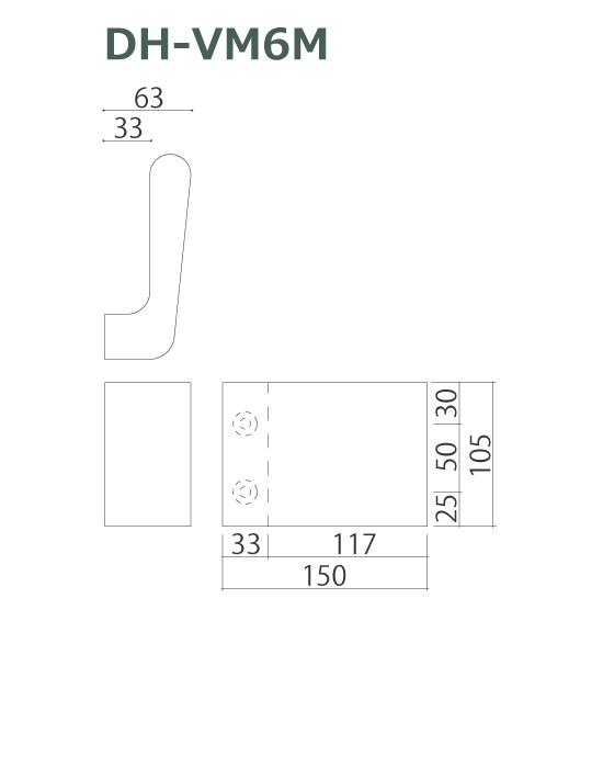 木製ドアハンドル DH-VM6M