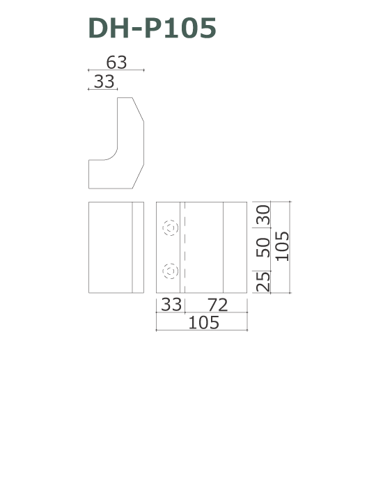 木製ドアハンドル DH-P105