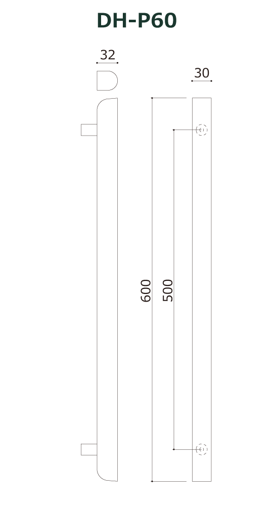 木製ドアハンドル DH-P60