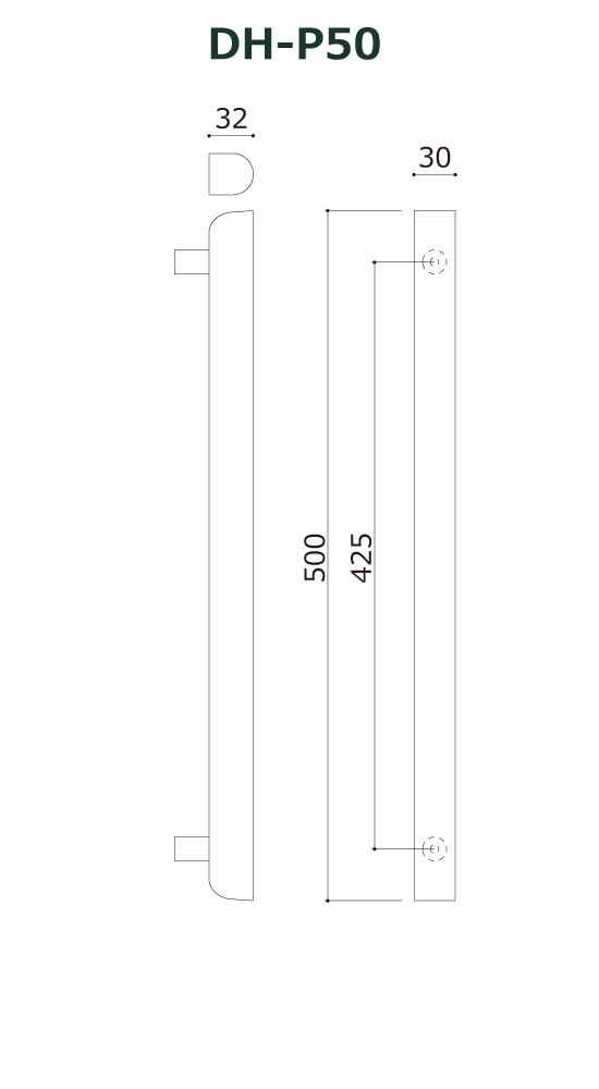 木製ドアハンドル DH-P50