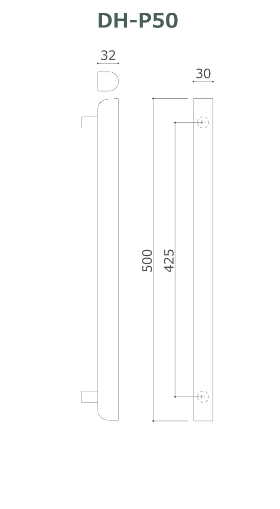 木製ドアハンドル DH-P50