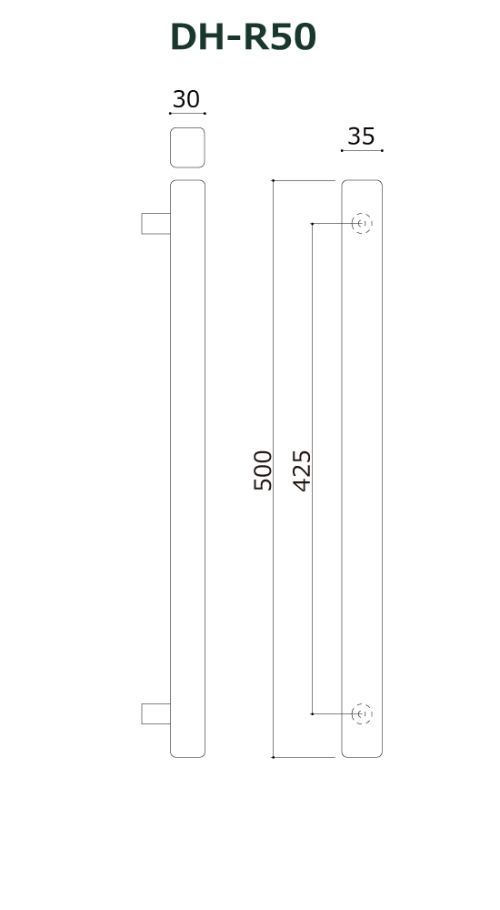 木製ドアハンドル DH-R50