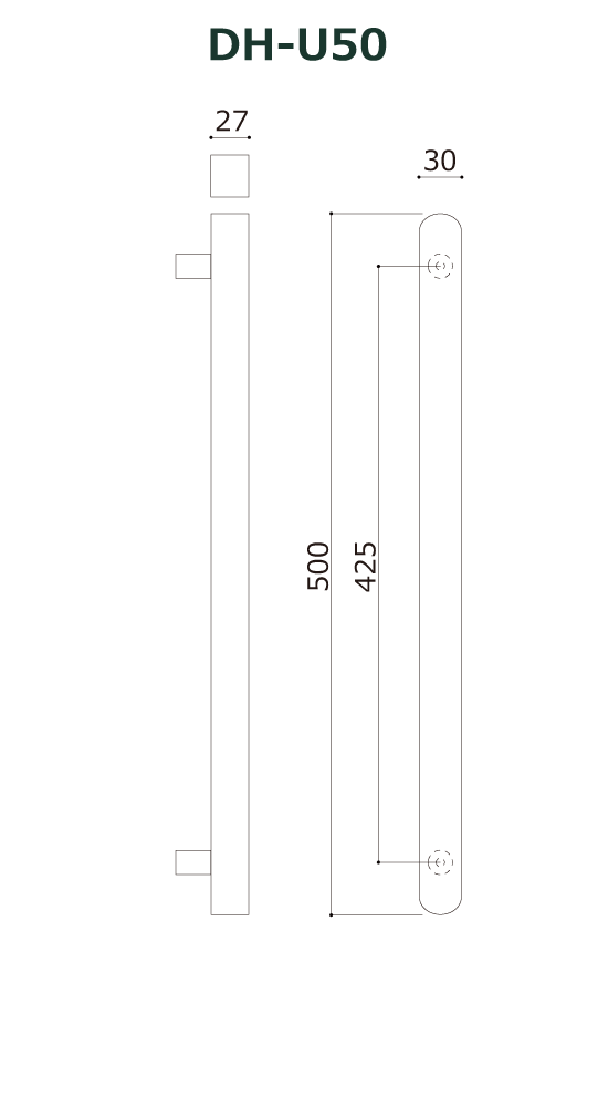 木製ドアハンドル DH-U50